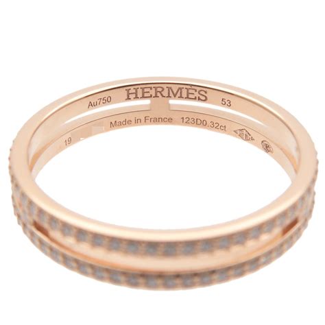 Hermès ring, “Ariane”, pink gold, diamonds. 